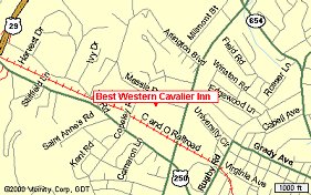 Get map to Best Western Cavalier Inn